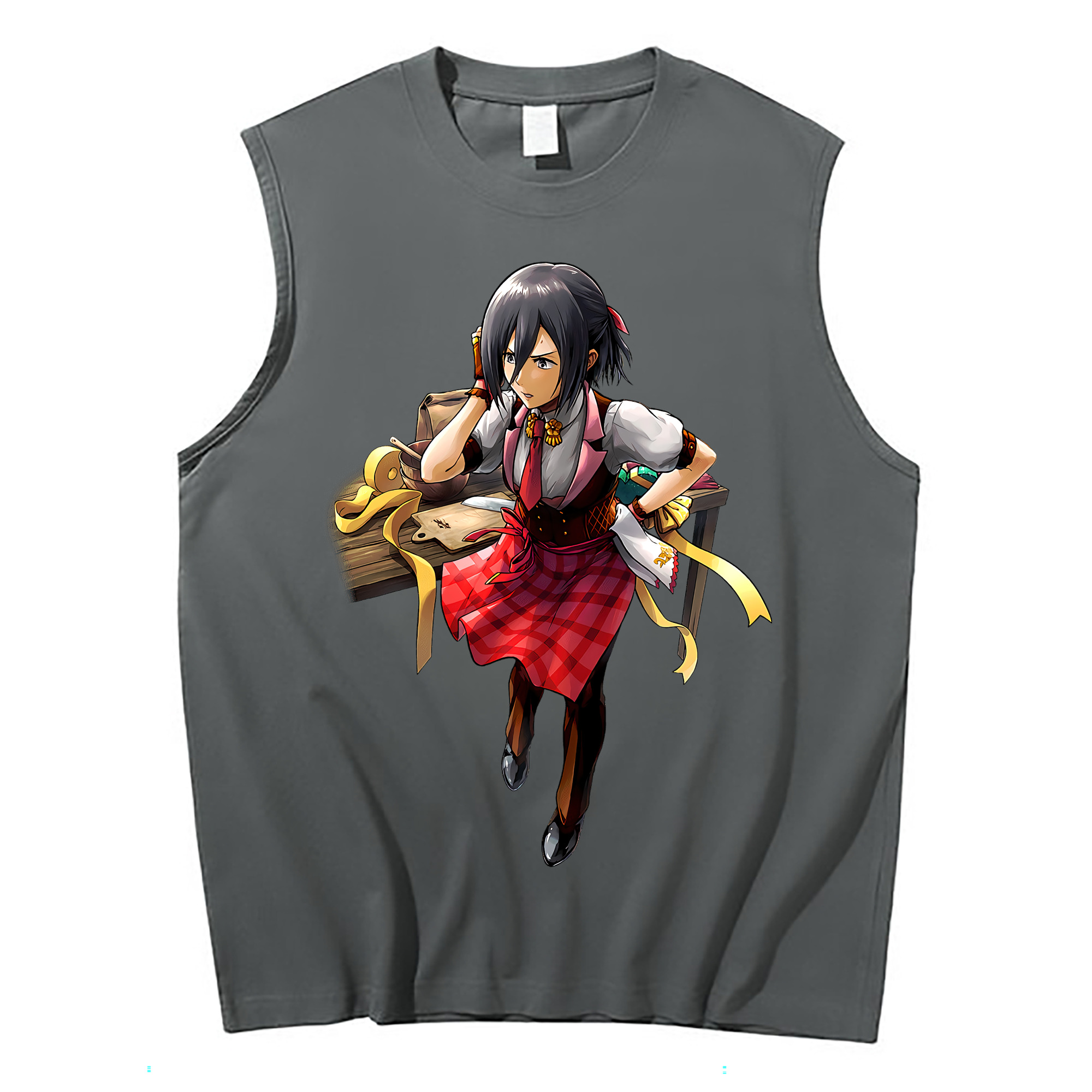 （画像用） 進撃の巨人 ミカサ·アッカーマン Attack on Titan Mikasa Ackerman コットン100％タンクトップ（フロントプリント）